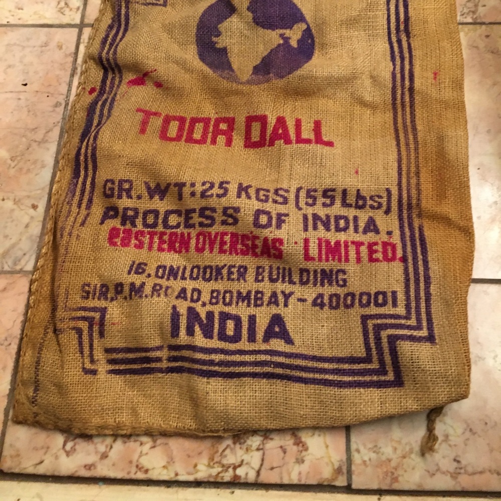 BURLAP BAG VINTAGE BOMBAY INDIA